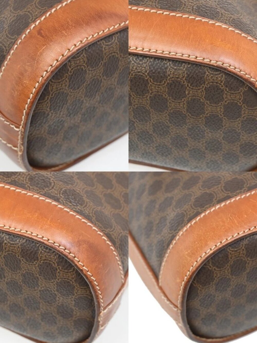 CELINE Logo Macadam Pattern Shoulder Tote Bag PVC Leather Brown Italy 61KB607 - Picture 7 of 15